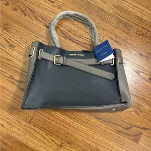 Adrienne Vittadini Workbook Tote - Black and Dark Tan, Never Used